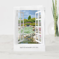 open window with rock garden scene sympathy