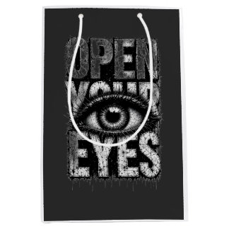 Open Your Eyes Grunge Gothic Eye Streetwear Art Medium Gift Bag