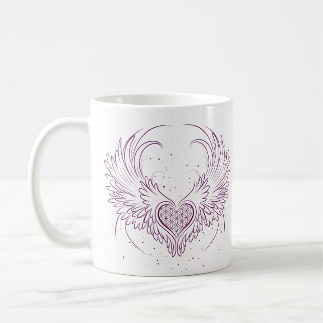 Open Your Heart to Connect With Your Angels Mug (Left)