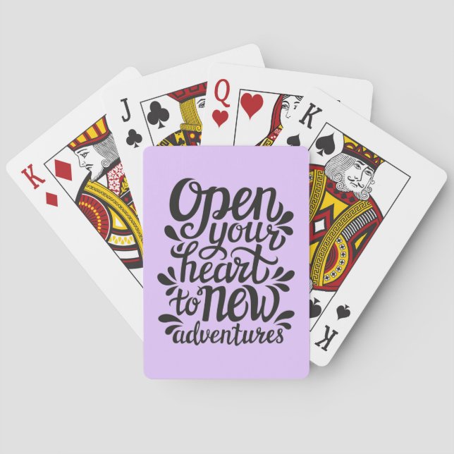 Open Your Heart To New Adventures Playing Cards (Back)