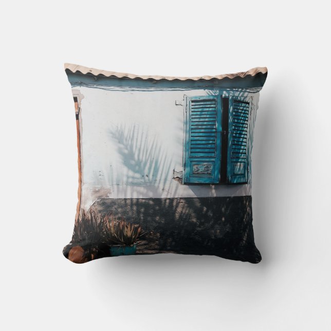 OPENED BLUE LOUVERED WINDOWS CUSHION (Front)