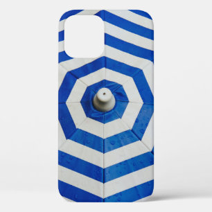 Opened striped umbrella iPhone 12 case
