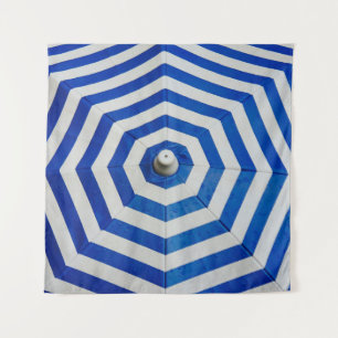 Opened striped umbrella tapestry
