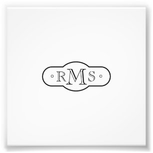 Openface Font Monogrammed Corporate Photo Print