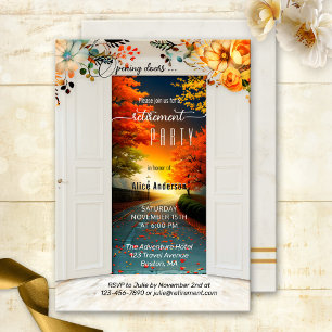 Opening Doors Autumn Retirement Party Invitation