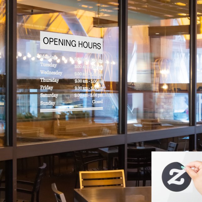 Opening Hours (Restaurant Window)