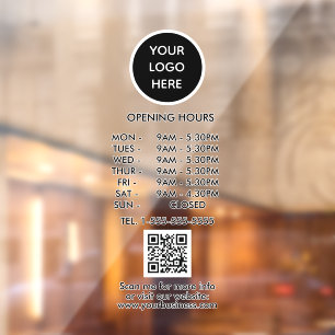 Opening Hours Black Business Logo QR Code