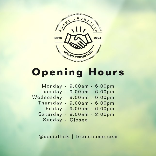 Opening Hours Business Logo Transparent Black (Sheet 3)