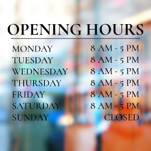 Opening Hours   Business Time Open Black Sign