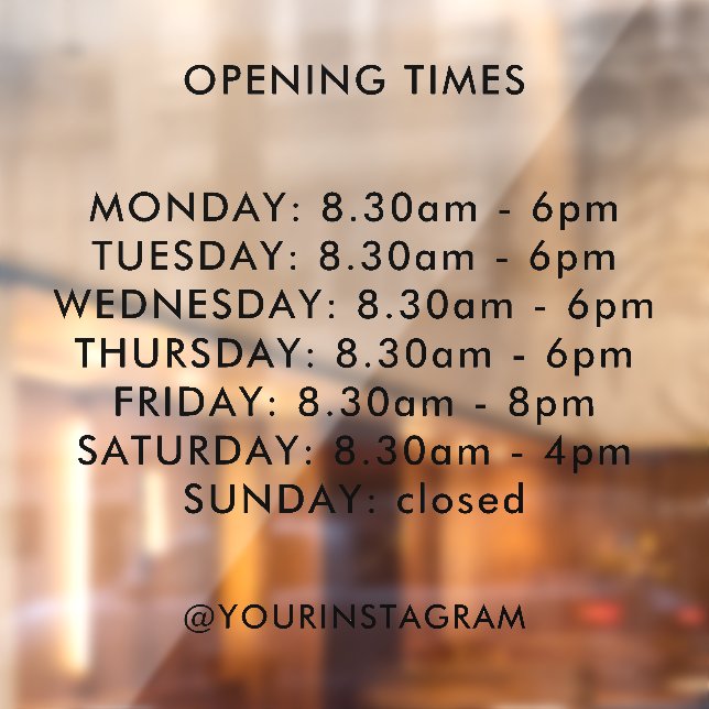 Opening hours business times modern minimalist (Sheet 2)