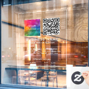 Opening Hours QR Code Business Logo Template Large