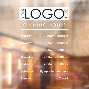 Opening Hours Simple Professional Business Logo