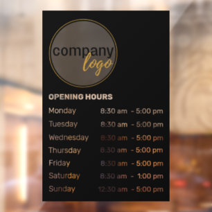 OPENING HOURS TIMES BUSINESS OFFICE SHOP CAFE LOGO