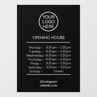 OPENING HOURS with custom business logo - Shop Own