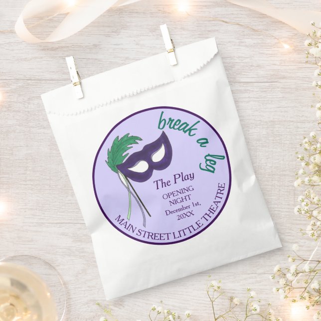 Opening Night Drama Club Masquerade Mask Party Favour Bag (Clipped)