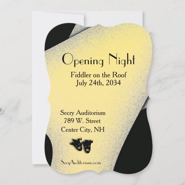 Opening Night Theatre Gold Invitation (Front)