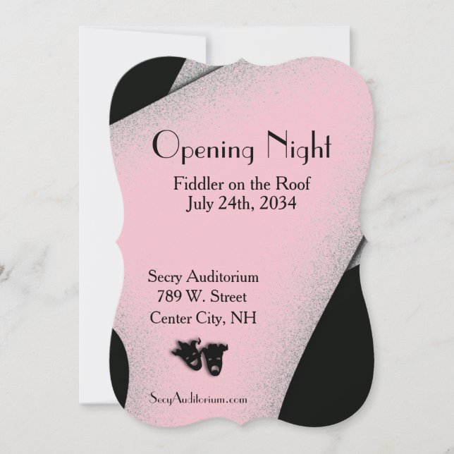 Opening Night Theatre Pink Invitation (Front)