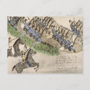 Opening of the Battle of the Little Big Horn (ink Postcard