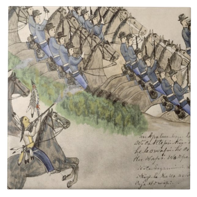 Opening of the Battle of the Little Big Horn (ink Tile (Front)