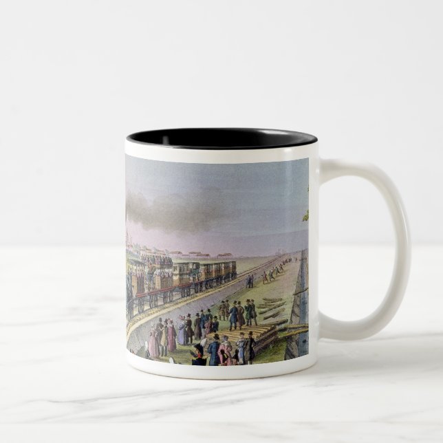 Opening of the First Railway Line Two-Tone Coffee Mug (Right)