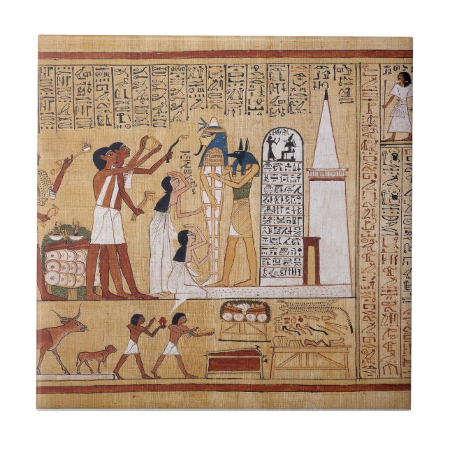 Opening of the Mouth Ceremony Book of the Dead Ceramic Tile (Front)