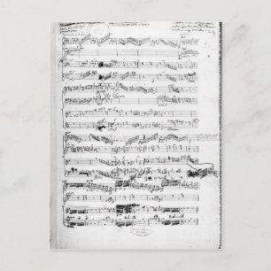 Opening page of the score of 'Les Paladins' Postcard