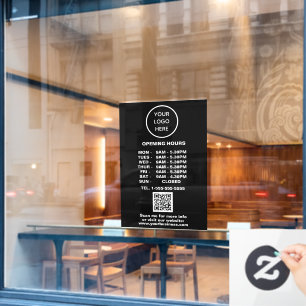 Opening times Black Business Logo QR Code 