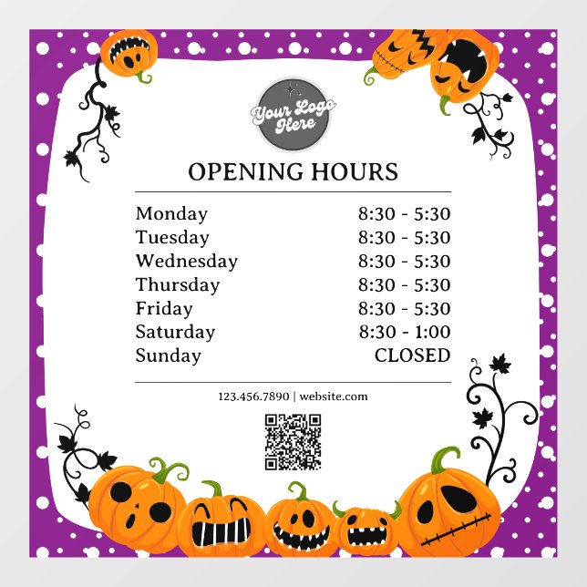 Opening Times | Business Logo Opening Halloween (Sheet)