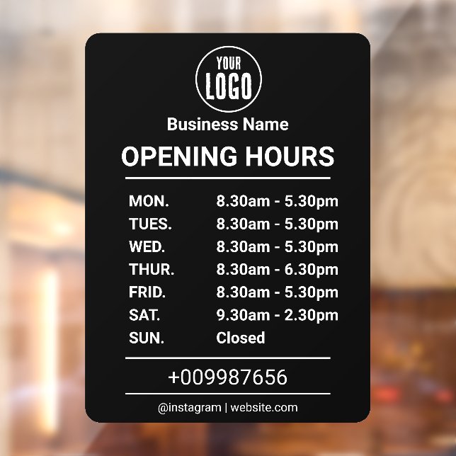 Opening Times | Business Logo Opening Hours (Sheet 2)