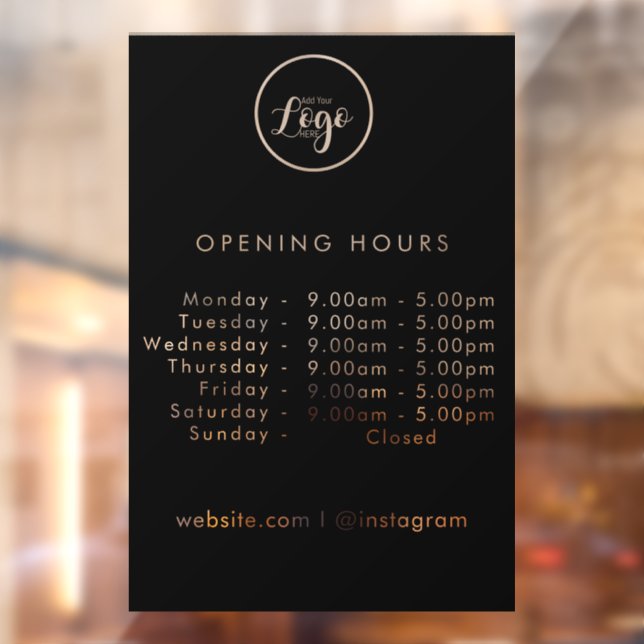Opening Times | Business Logo Opening Hours Black  (Sheet 2)