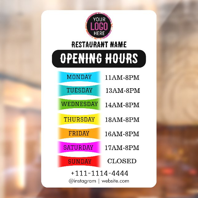 Opening Times | Business Logo Opening Hours Black (Sheet 2)