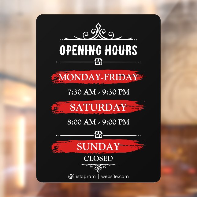 Opening Times | Business Logo Opening Hours Black  (Sheet 2)