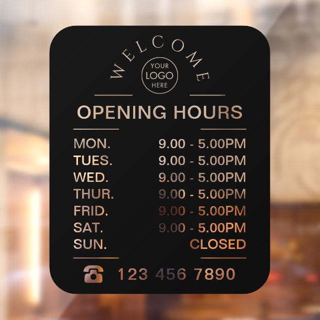 Opening Times Business Logo Opening Hours Black (Sheet 2)