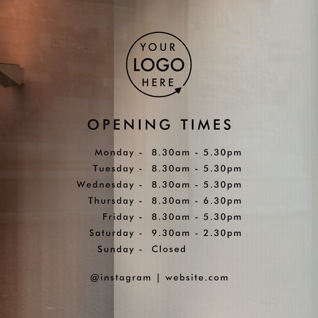 Opening Times | Business Logo Opening Hours Modern (Creator Uploaded)