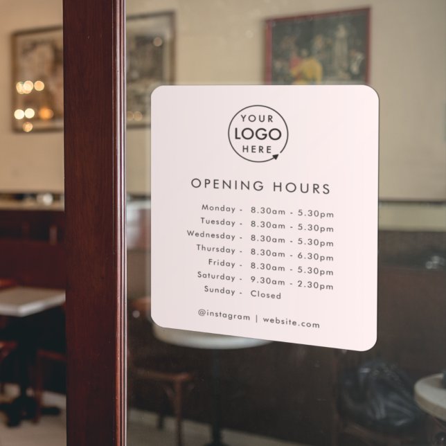 Opening Times | Business Logo Opening Hours Pink (Creator Uploaded)