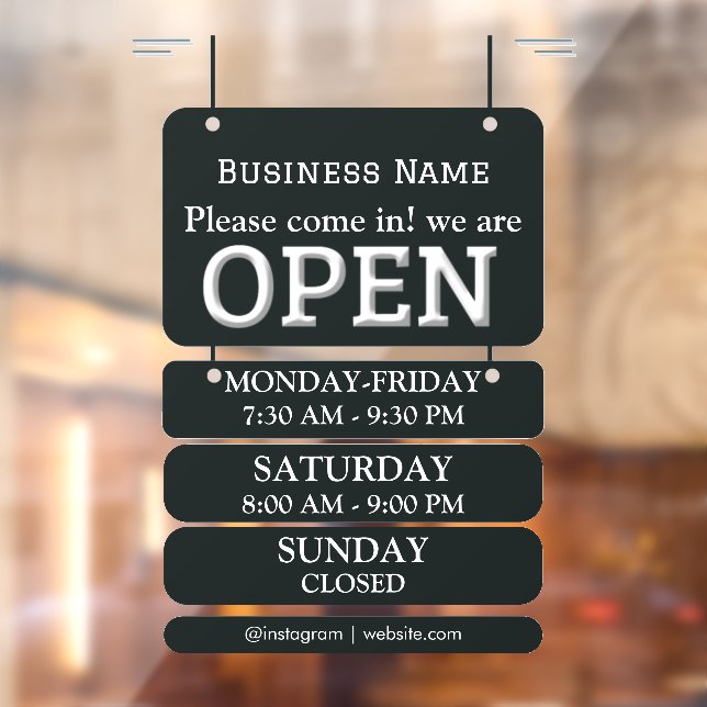 Opening Times | Business Opening Hours Black  (Sheet 2)