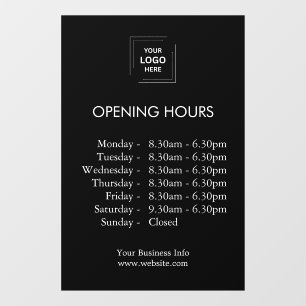 Opening Times   Custom Business Hours Black 