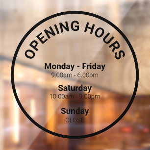 Opening Times Round Business Opening Hours Wind