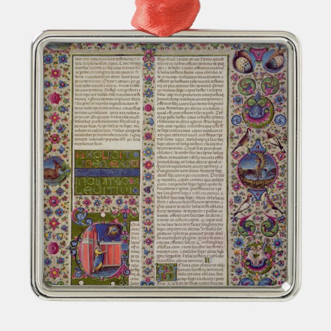 Opening words of Leviticus Metal Tree Decoration (Front)