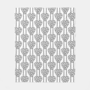Openwork heart fleece blanket