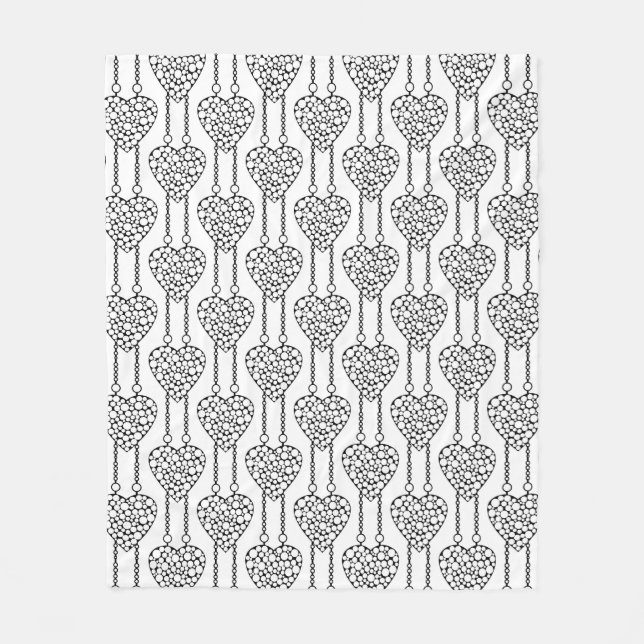 Openwork heart fleece blanket (Front)