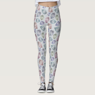Openwork leaves on a light grey background  leggings