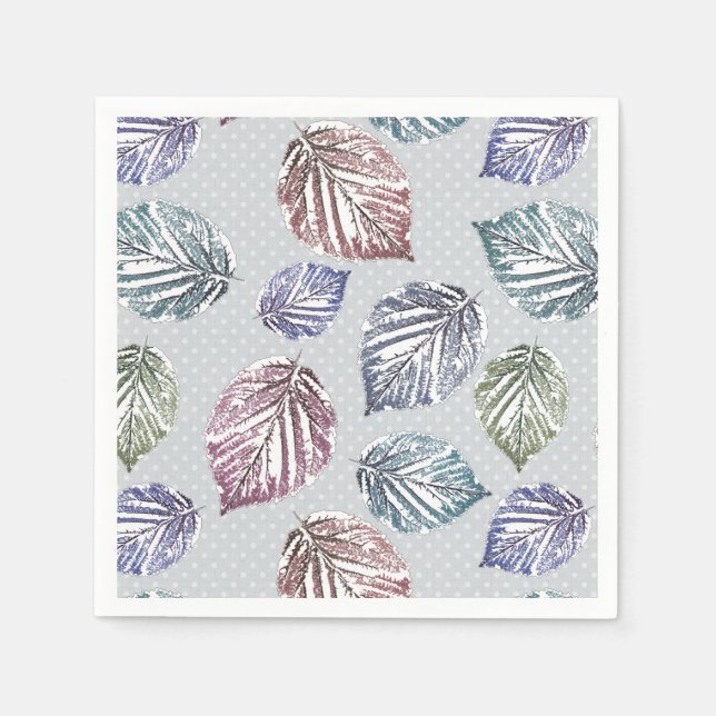 Openwork leaves on a light grey background  napkin (Front)