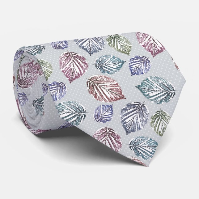 Openwork leaves on a light grey background  tie (Rolled)