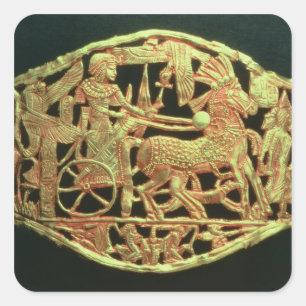 Openwork plaque or buckle square sticker