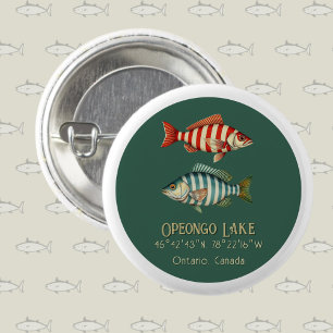 Opeongo Lake Ontario Canada fish fishing  3 Cm Round Badge