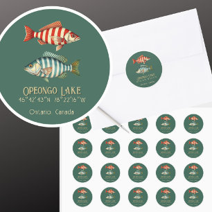 Opeongo Lake Ontario Canada fish fishing Classic Round Sticker