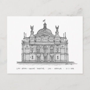 Opera + Ballet Theatre, Lviv, Ukraine Postcard