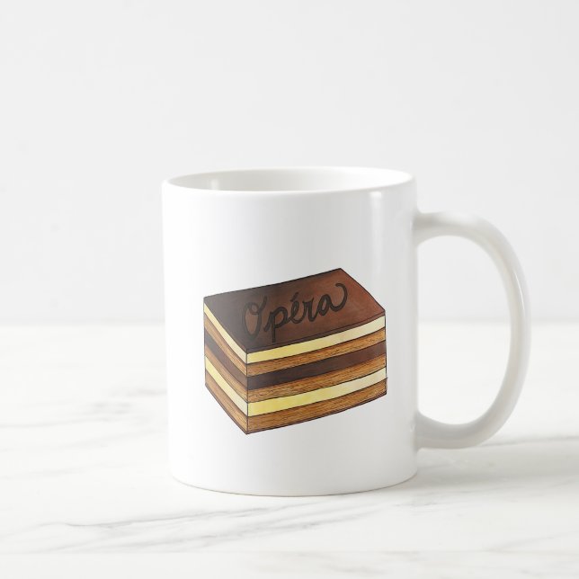 Opéra Cake French Pastry Patisserie Dessert Food Coffee Mug (Right)