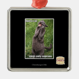 Opera Cat Metal Ornament